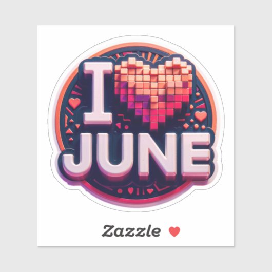 I ❤️ June - 鮮やか and Expressive シール (シート)
