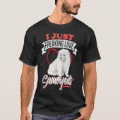 I JUST FREAKING LOVE SAMOYEDS Dog Raglan Baseball Tシャツ (正面)