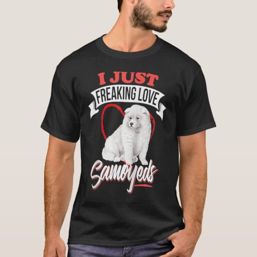 I JUST FREAKING LOVE SAMOYEDS Dog Raglan Baseball Tシャツ (正面)