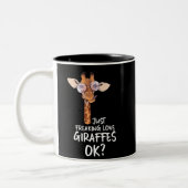 I Just Freking Love Giraffes - Giraffe Cute Gift ツートーンマグカップ (左)