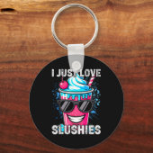 I Just Love Slushies Cool Fun Summer Slushy Drink  キーホルダー (正面)