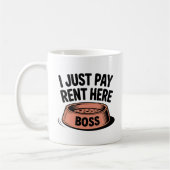 I Just Pay Rent Here | Pet Rule Humor コーヒーマグカップ (左)
