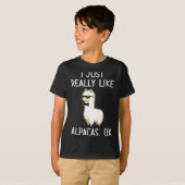 I Just Really Like Alpacas, Ok_ Llama Alpaca  Tシャツ (正面フル)