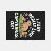 I Just Really Like Capybaras Ok_ Animal Lover Funn フリースブランケット (正面(横))