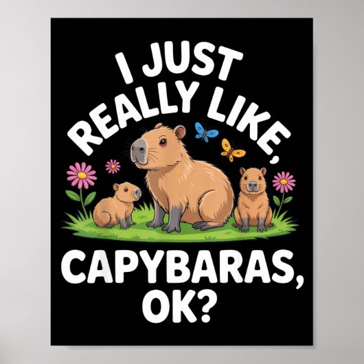 I Just Really Like Capybaras Ok_ Animal Lover Funn ポスター (正面)