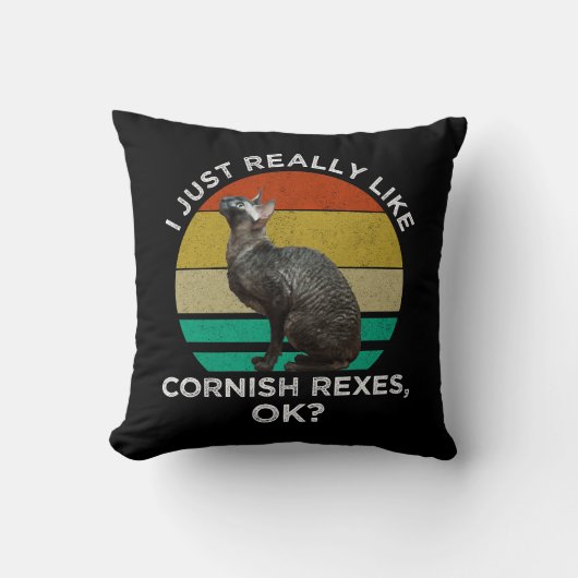 I Just Really Like Cornish Rexes, OK? クッション (正面)