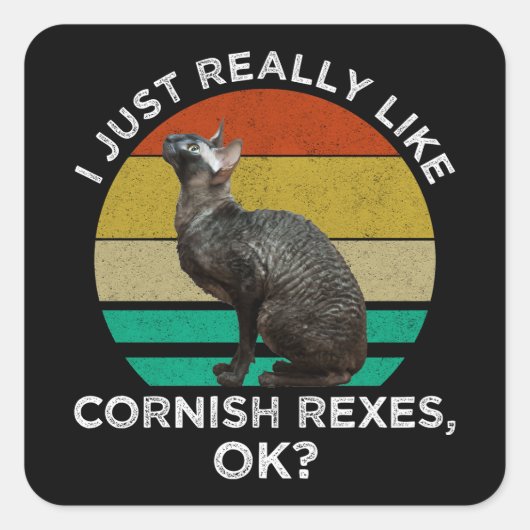 I Just Really Like Cornish Rexes, OK? スクエアシール (正面)
