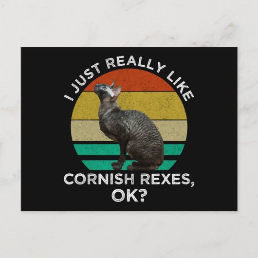 I Just Really Like Cornish Rexes, OK? ポストカード (正面)