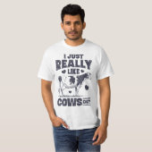 I Just Really Like Cows OK Funny Cow Lover Farmer Tシャツ (正面フル)