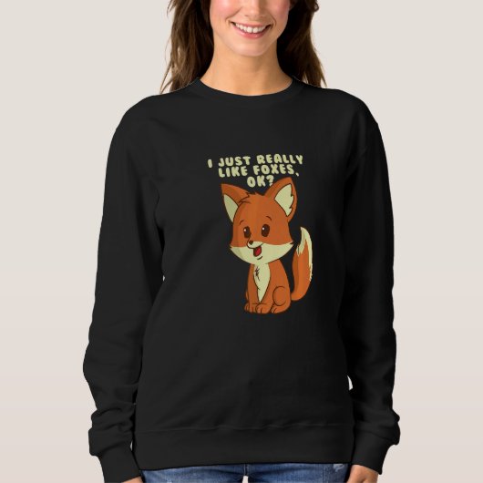 I Just Really Like Foxes Kids Animal Cute Fox スウェットシャツ (正面)