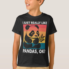I Just Really Like Pandas OK – Cute Retro Panda  Tシャツ