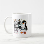 I Just Really Like Penguins Ok Funny Design コーヒーマグカップ (左)