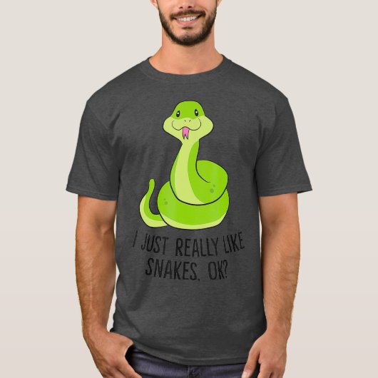 I Just Really Like Snakes Ok Cute Snake Gift Tシャツ (正面)