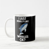 I Just Really Like Whales Ok コーヒーマグカップ (左)