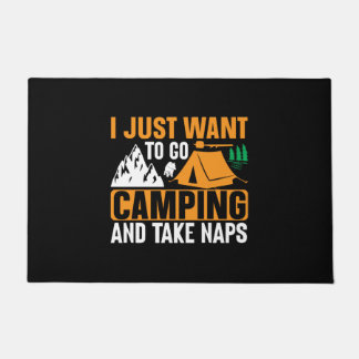 I just want to go camping ドアマット