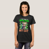 I Just Want To Smoke Weed And Pet My Cat Smoking M Tシャツ (正面フル)