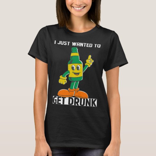 I Just Wanted To Get Drunk Beer St Patrick s Day L Tシャツ (正面)