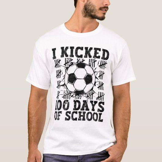 I Kicked 100 Days Of School Soccer 100th Day Sport Tシャツ (正面)