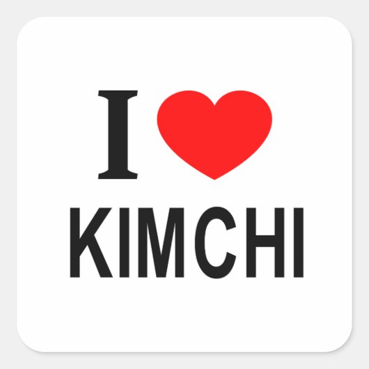 I KIMCHI ❤️ I LOVE KIMCHI IハートKIMCHI スクエアシール (正面)
