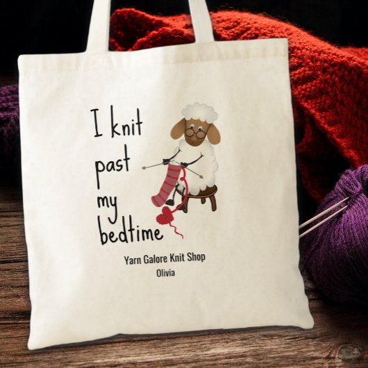 I Knit Past My Bedtime Sheep Knitting Lovers トートバッグ