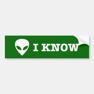 I KNOW (エイリアンUFO ) Bumper Stecker バンパーステッカー