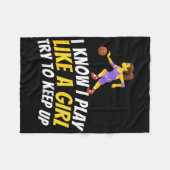 I Know I Play Like A Girl Try To Keep Up - Bysketb フリースブランケット (正面(横))