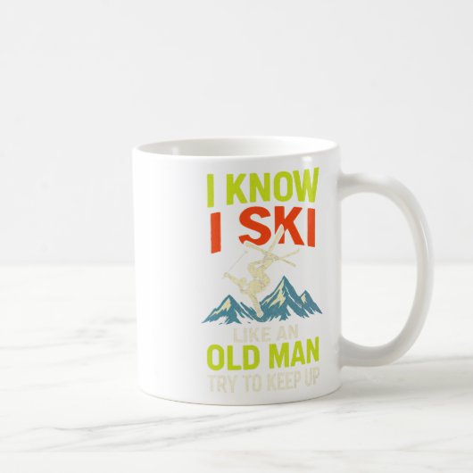I Know I Ski - Funny Skiing Quotes Freestyle  コーヒーマグカップ (右)