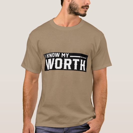 I know My Worth retro Tシャツ (正面)