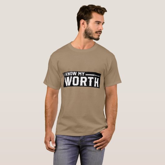 I know My Worth retro Tシャツ (正面フル)