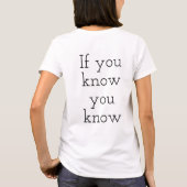 I Know Tシャツ (裏面)
