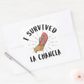 I La Chancla生き延び – メキシコの母親のおもしろいジョーク スクエアシール (封筒)
