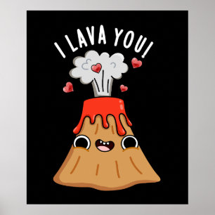 I Lava You おもしろいVoluno Pun Dark BG ポスター