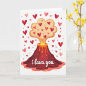I Lava You Funny Love Volcano Card カード (黄色い花)