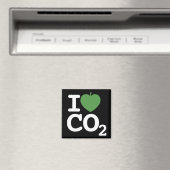 I Leaf CO2 - I love Carbon Dioxide black冷蔵庫 マグネット (インサイチュ (食洗機))