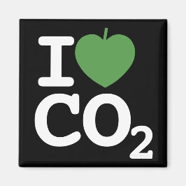 I Leaf CO2 - I love Carbon Dioxide black冷蔵庫 マグネット