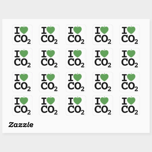 I Leaf CO2 - I love Carbon Dioxide Sticker Sheet スクエアシール (シート)