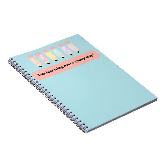 I Learn More Every Day!" Notebook Cover - Inspirin ノートブック (右側)