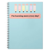 I Learn More Every Day!" Notebook Cover - Inspirin ノートブック (正面)