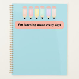 I Learn More Every Day!" Notebook Cover - Inspirin プランナー手帳