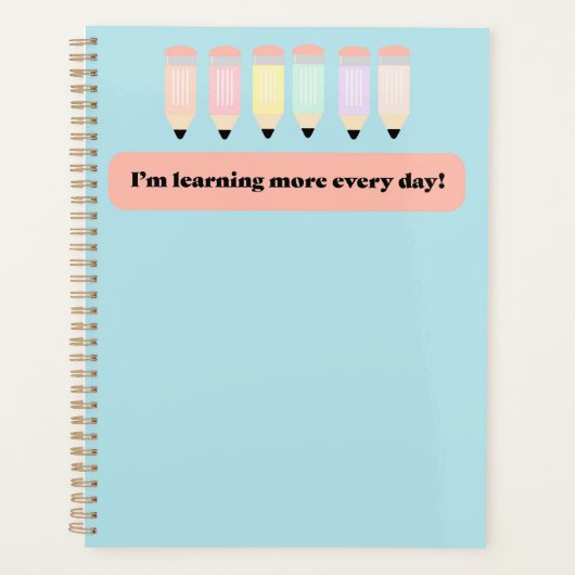 I Learn More Every Day!" Notebook Cover - Inspirin プランナー手帳 (正面)