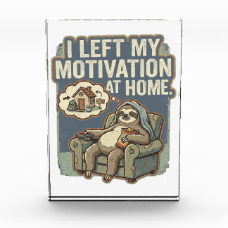 I Left My Motivation At Home Funny Sloth Quote フォトブロック