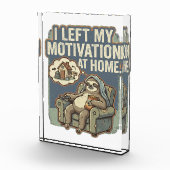 I Left My Motivation At Home Funny Sloth Quote フォトブロック (右)