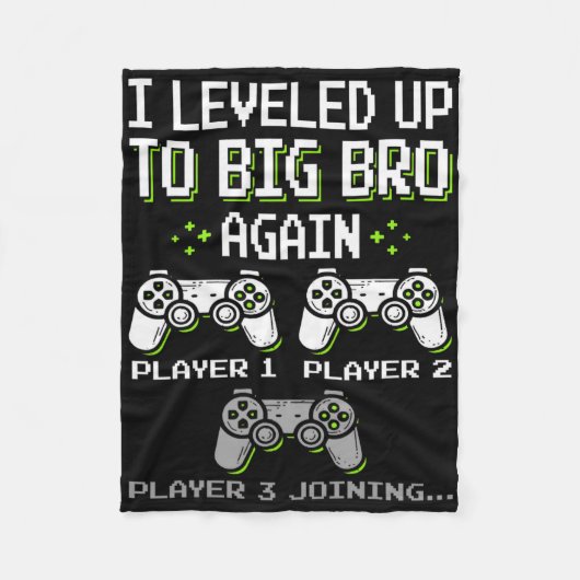 I Leveled Up To Big Bro Again Brother Gamer Funny  フリースブランケット (正面)