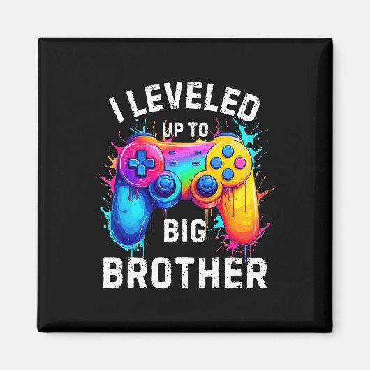 I Leveled Up To Big Brother Funny Gamer Splash Art マグネット (正面)