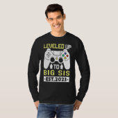 I Leveled Up To Big Sis 2023   Gamer Sister 2023 Tシャツ (正面フル)