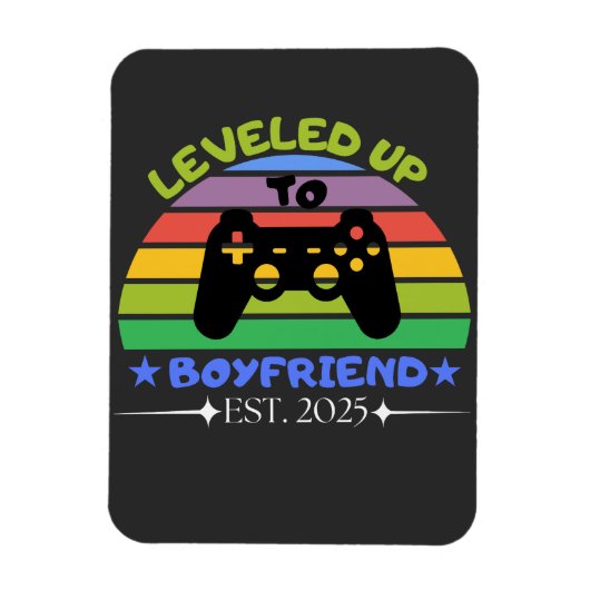 I Leveled Up To Boyfriend Funny Gamer Est. 2025   マグネット (縦)