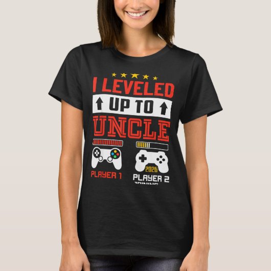 I Leveled Up To Uncle 2026 I'm Going To Be Uncle 2 Tシャツ (正面)