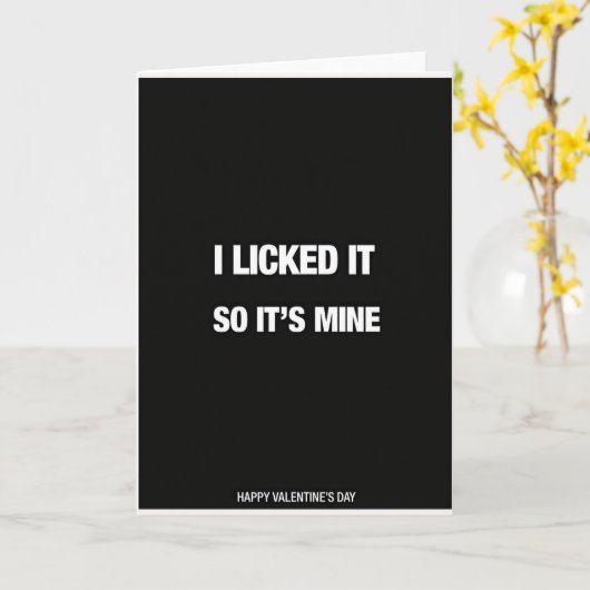 I Licked It So Its Mine Valentine Card カード (黄色い花)