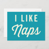 I Like昼寝おもしろい引用文 ポストカード (正面/裏面)
