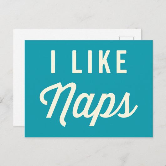 I Like昼寝おもしろい引用文 ポストカード (正面/裏面)